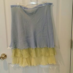 Tiered ruffles silk skirt worn once